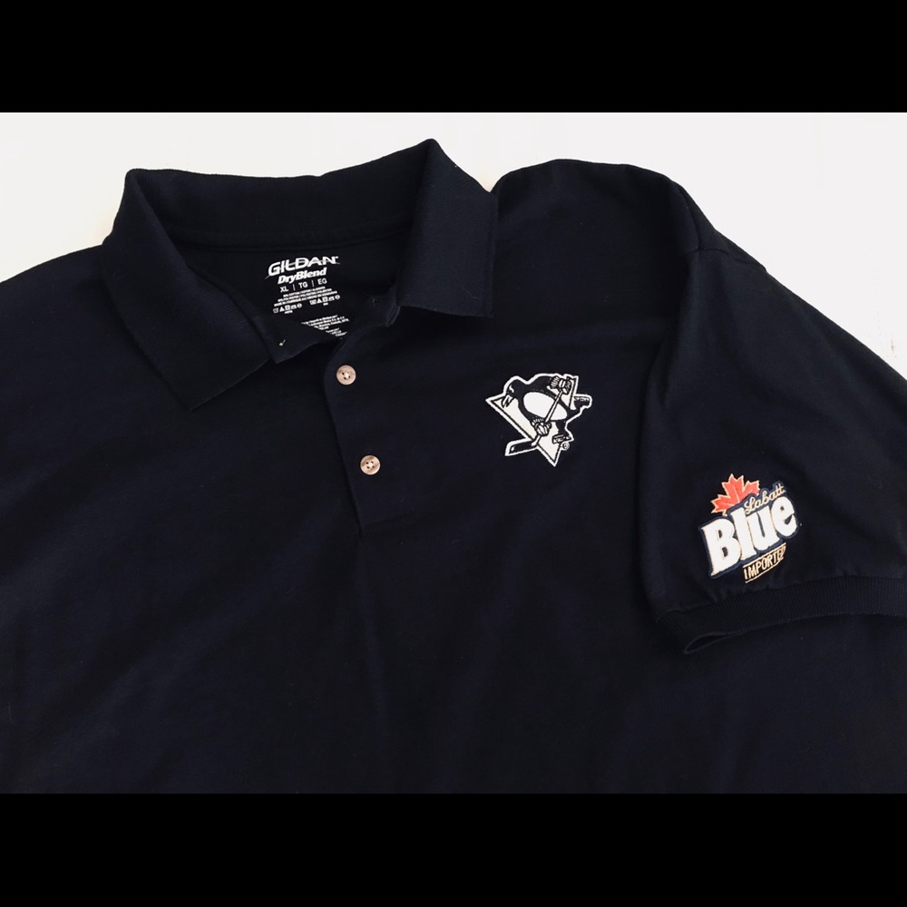 Black Labatt Blue Pittsburgh Penguins polo